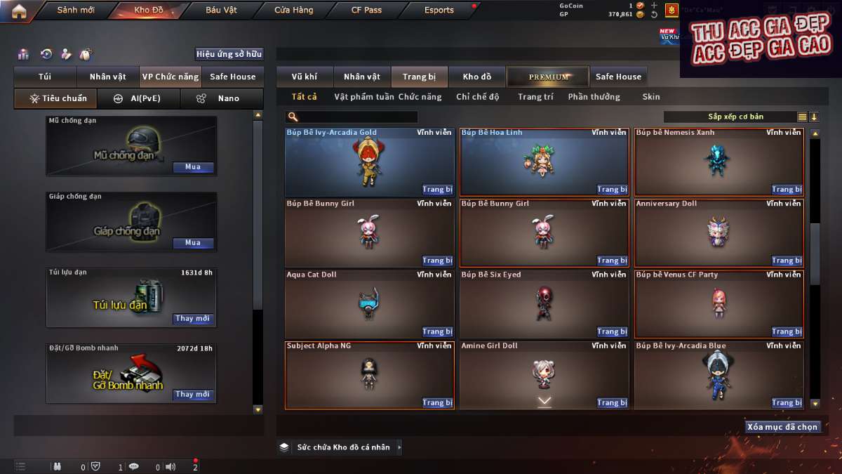shop acc cf uy tin gia re